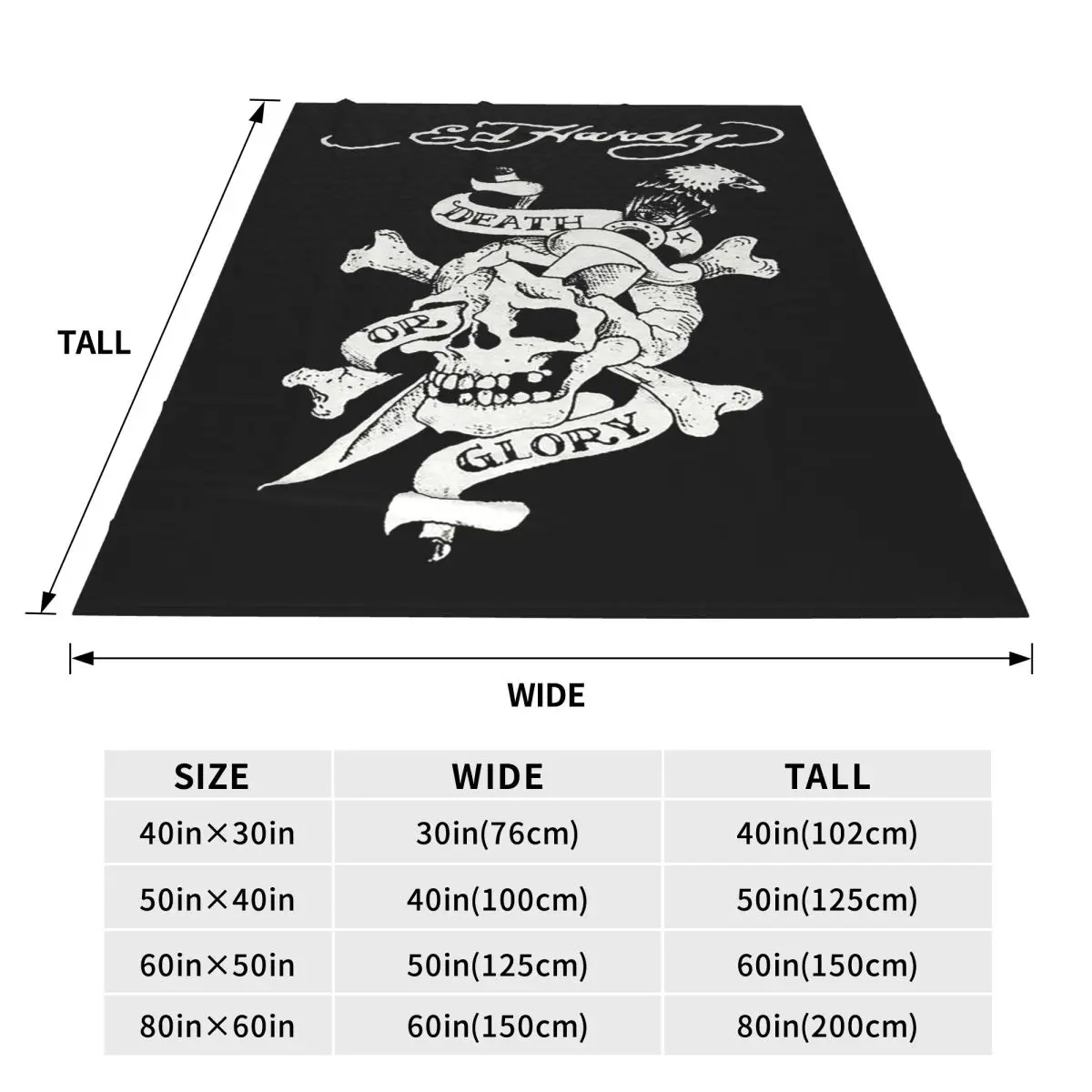 The First Incarnation Of Tattoo Ed Hardy Blanket Flannel Sofa Throw  Breathable for Couch Bedding Travel Throws Bedspread Quilt