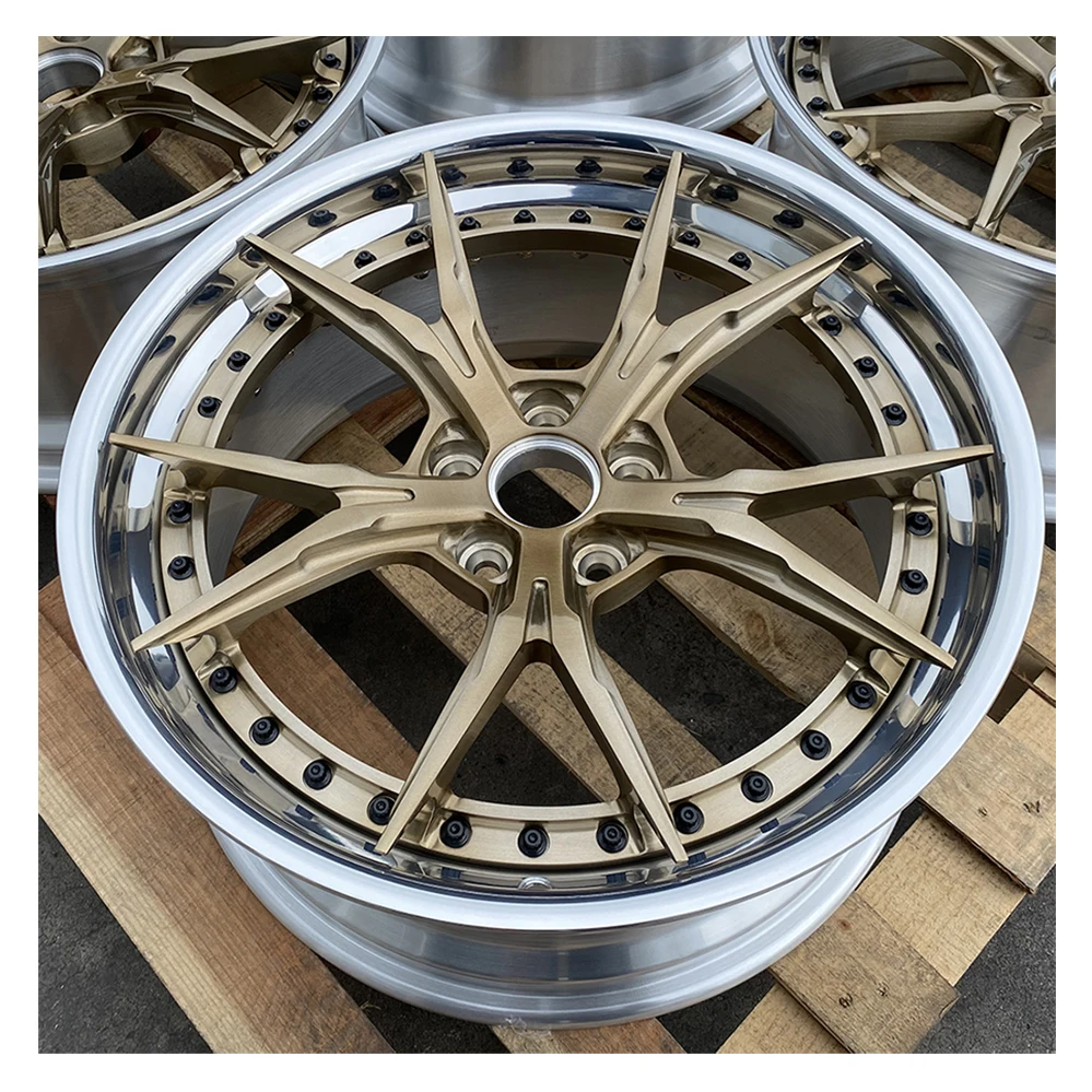 

SY-3020 2 Piece Alloy Wheel 20 21 22 Inch Brushed Bronze Racing Car Rims Custom 5x112 5x120 5x114.3 Forged Passenger Car Wheels