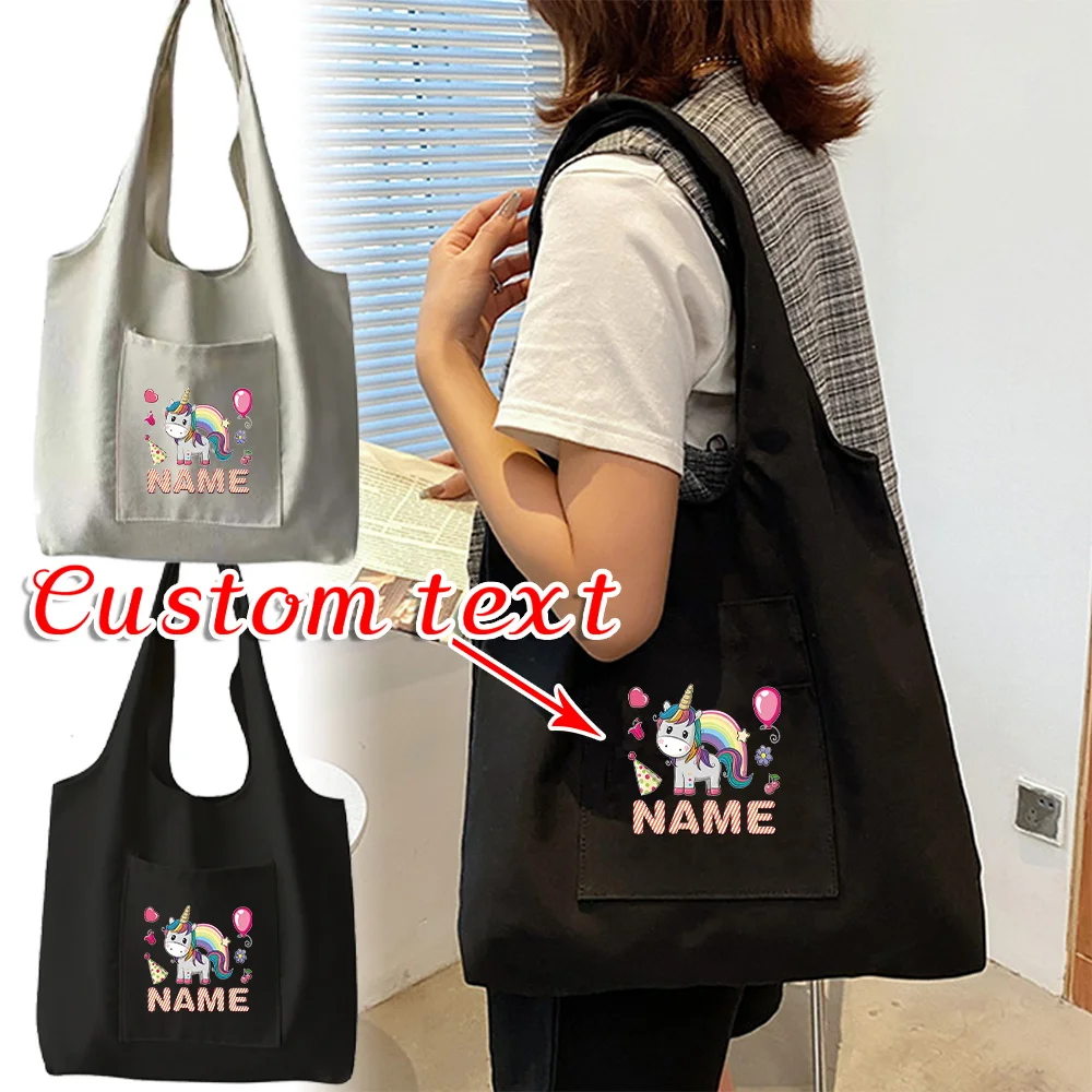 

Personalized Customization Name Shoulder Bag Women's Shopping Bag Large Capacity Storage Bag Handbag