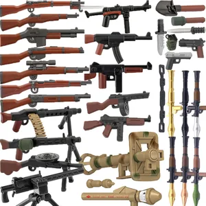 5/10 WW2 Soldier Soldier Building Block Building Máquina de impresión Dos colores Rifle Simbre Sniper Guns Accesorios militares Ladrillos C238 6 mejores ventas PG40 - №3