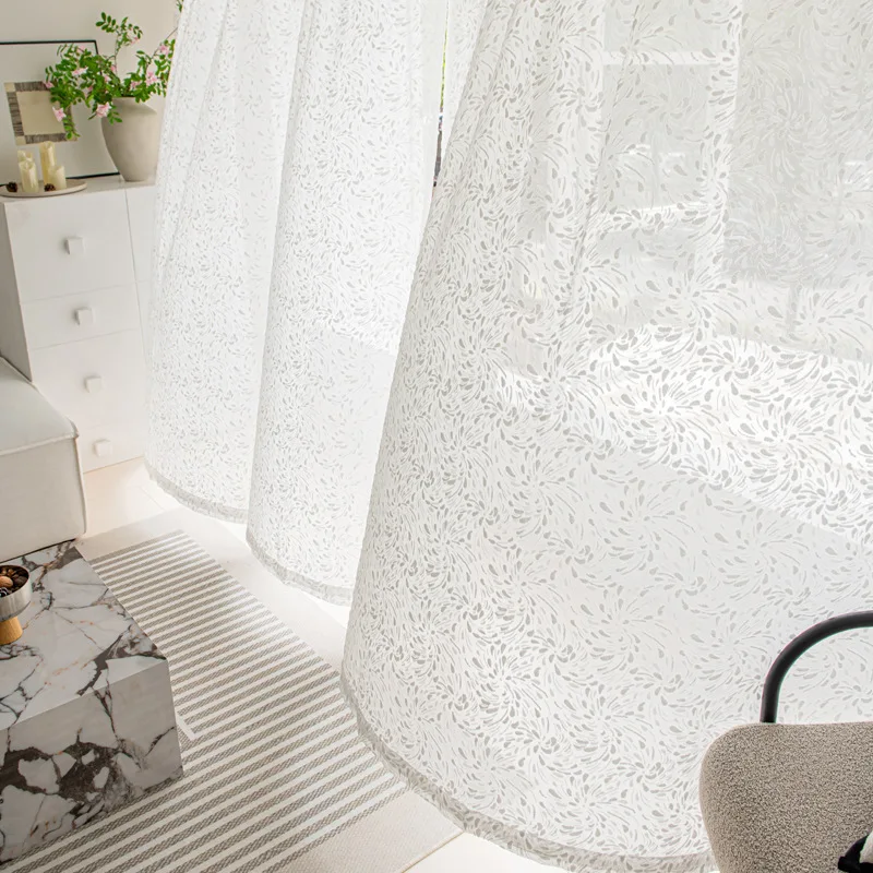 Cheese Cashmere Embossed American Style  Dots Custom Size Fashion Curtains for Living Dining Room Bedroom Luxury Sheer Decor