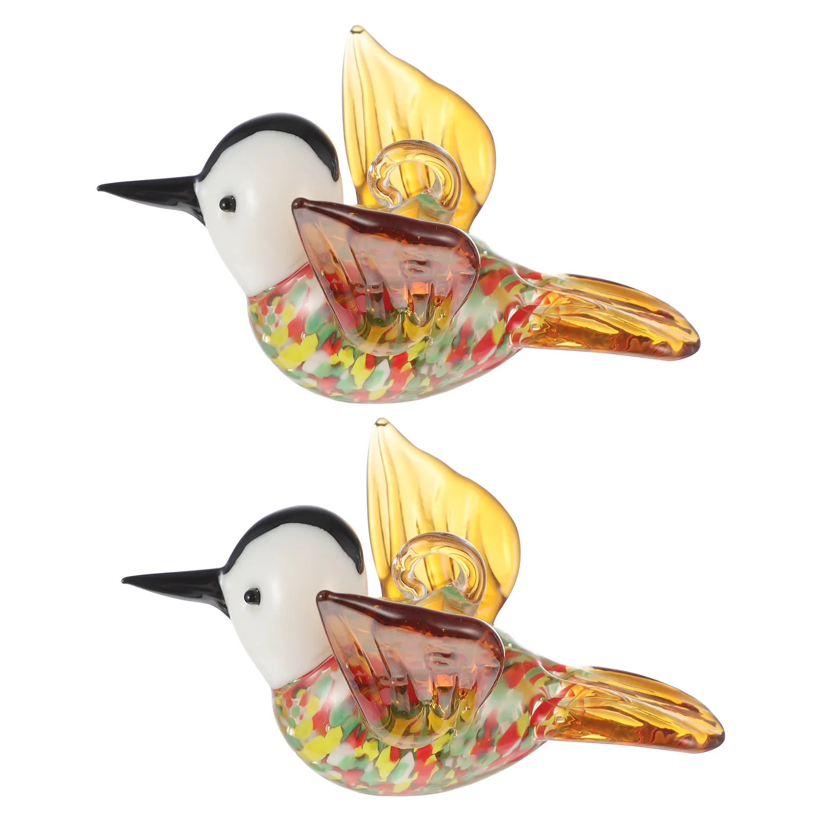 2Pcs Glass Bird Decoration High-End Hummingbird Adornment Living Room Hanging Glass Bird Ornament Decor Hummingbird Decor