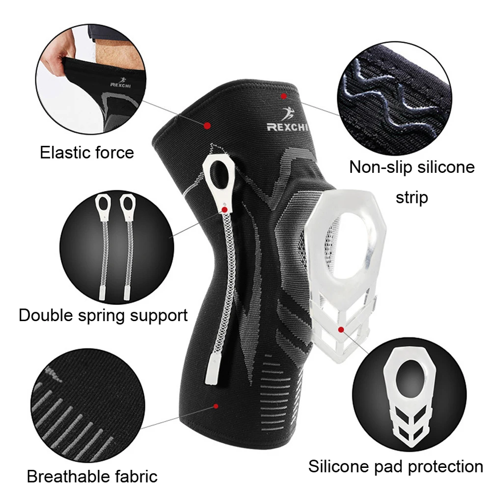 BraceTop Outdoor Sports Knee Brace Sleeve Support with Patella Gel Pads Side Stabilizers Knee Pad for Meniscus Joint Pain Relief