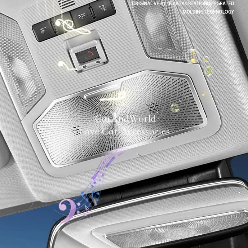 

For Toyota RAV4 RAV 4 2019-2025 Car Roof Read Light Horn Speaker Cover Trims Audio Stereo Stainless Garnish Parts Accessories