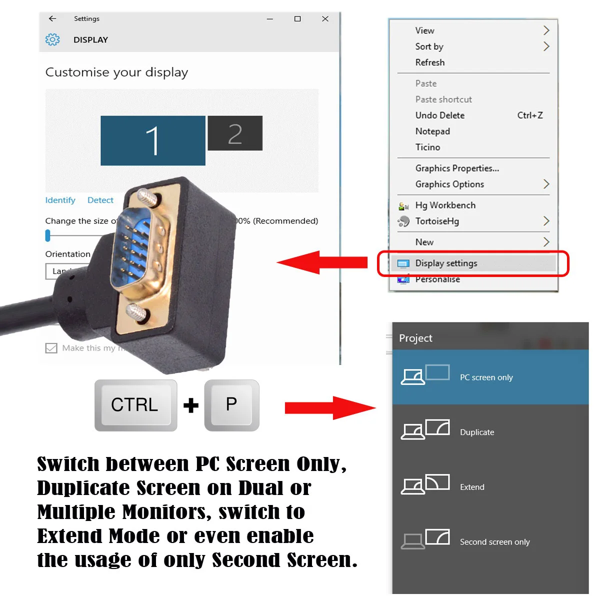 Cablecc 90-градусный угловой VGA RGB штекер-прямой штекер 3coax + 6C Удлинительный кабель для монитора проектора компьютера