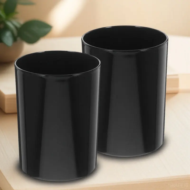 

2Pcs Pencil Holder Desk Organizer Large Capacity Round Tabletop Pen Container Makeup Brush Cup Sturdy Long-Lasting Pen Storage