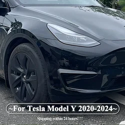 2 pezzi copertura fendinebbia anteriore per auto per Tesla Model Y 2020-2024 lampade lama trim spoiler vento coltello paraurti nero lucido ABS tuning