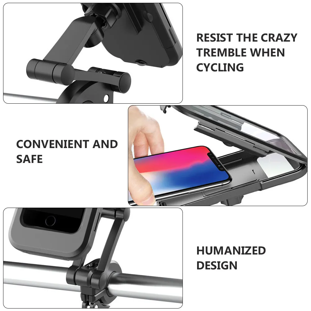 1Pcs Premium Bike Handlebar Phone Holder for All Smartphones Adjustable 360 Rotation Waterproof Universal Mount with One-Button