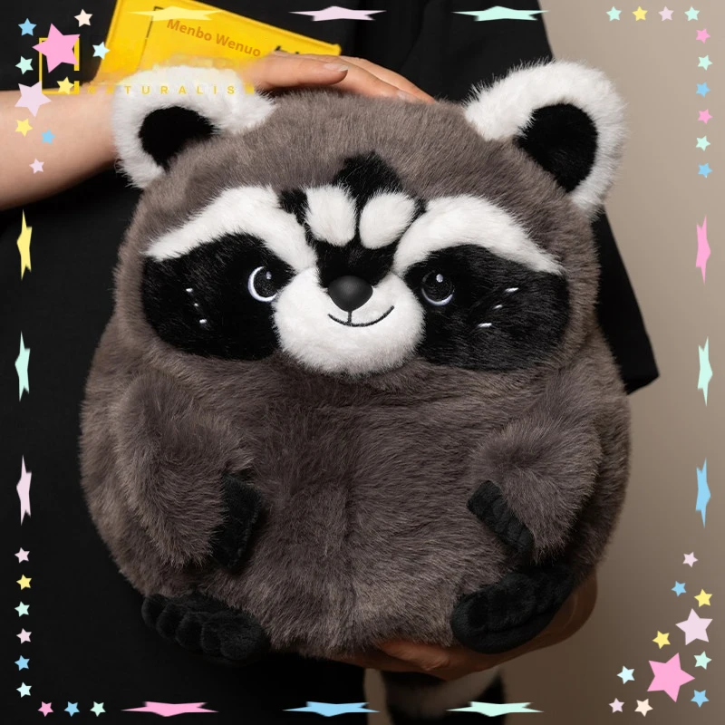 

Мягкая плюшевая игрушка-енот HY Round Plush Raccoon Toy, милая, мягкая, очаровательная, плюшевая кукла, подарок на День святого Валентина или день рождения для детей и взрослых