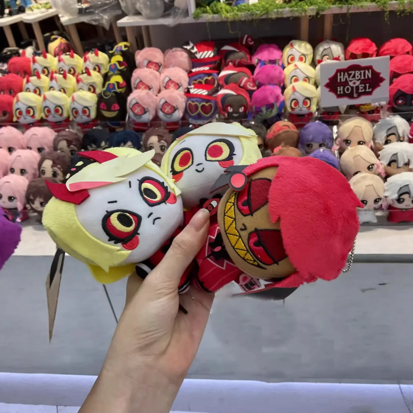 10cm Hazbin Dolls Vox Lucifer Alastor Plushies Angel Vaggie Velvet Sir Pentious Cosplay Plush Keychain Doll Pendants Mascot Gift