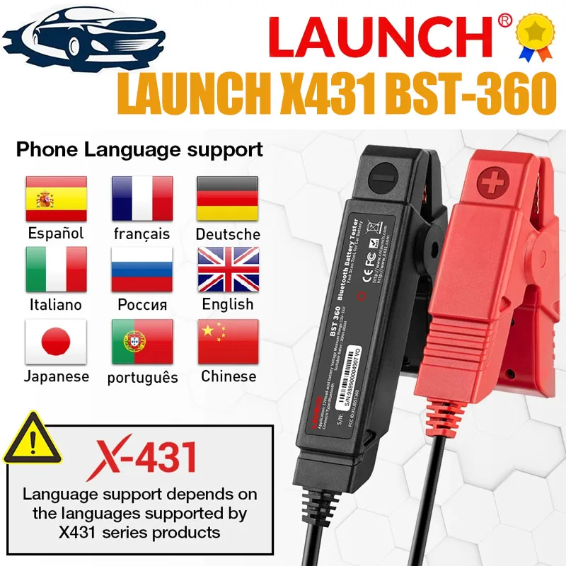 

LAUNCH X431 BST-360 Bluetooth Battery Test Clip Analyzer 6V 12V 2000CCA BST360 Voltage tester for x431 Adnroid / IOS device