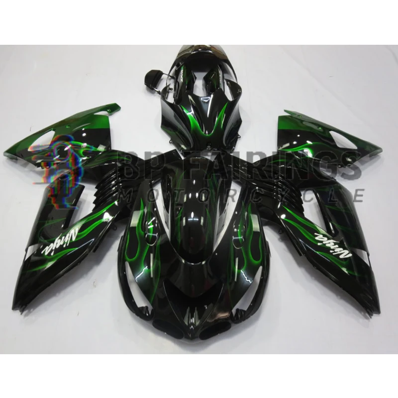 For Kawasaki Zx14r Body Kit 2006-2011 ZZR 1400 2011 Zx14 Zx-14r Fairing Kit 2006 2007 2008 2009 2010 2011 set Black Green