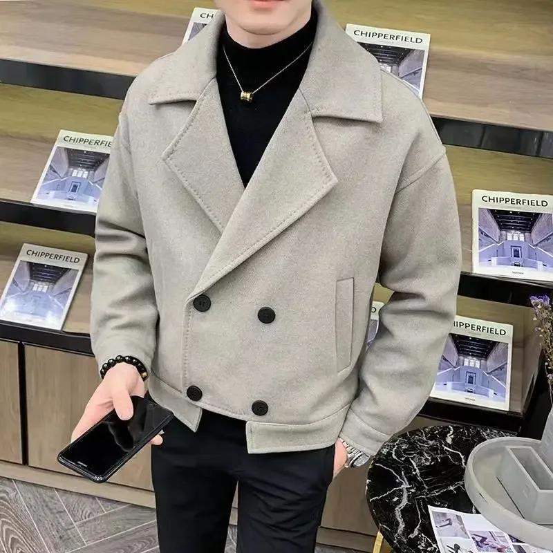 Man Coat Short New In Trendy Clothing Fashion 2024 Deals Stylish High Quality Wool & Blends Jacket for Men Aesthetic Cheap Sale