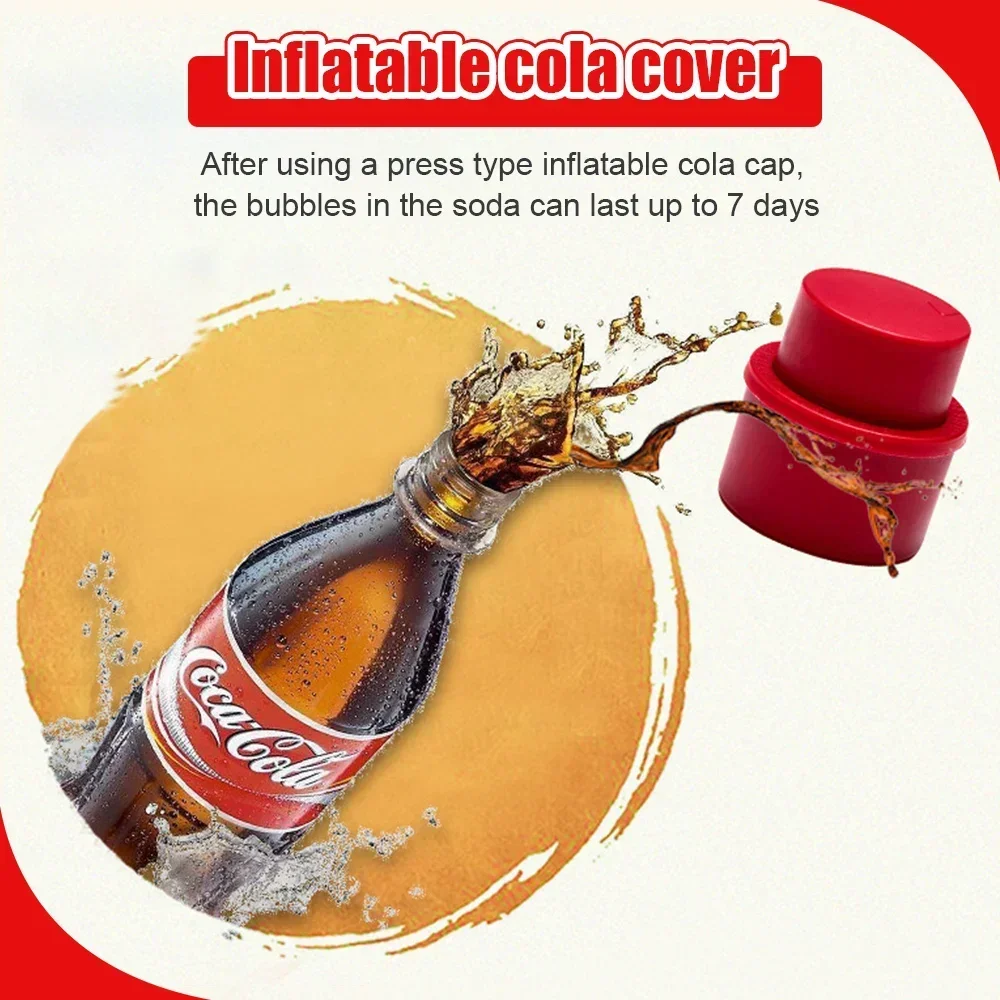 1/2/3Pcs Bottle Stopper Inflatable Airtight Soda Cap Frizzy Drink Sealer Caps Reusable Carbonated Beverage Bottle Stopper Cover