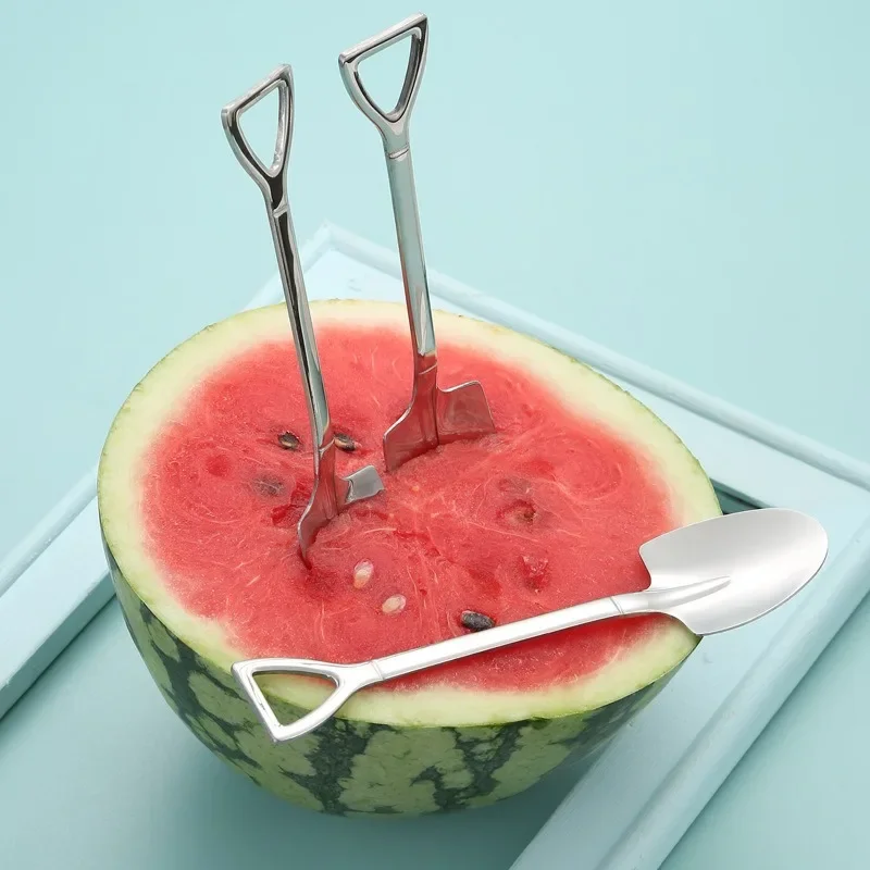 Creative Square-Head Stainless Steel Scoop – Watermelon, Ice Cream & Coffee Spoon, Kitchen/Party Serving Tool