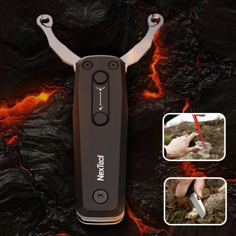 Multifunctional Slingshot Outdoor Folding Knife Compact Portable Survival  Metal Competitive Self-Defense Portable Hunt Wrench