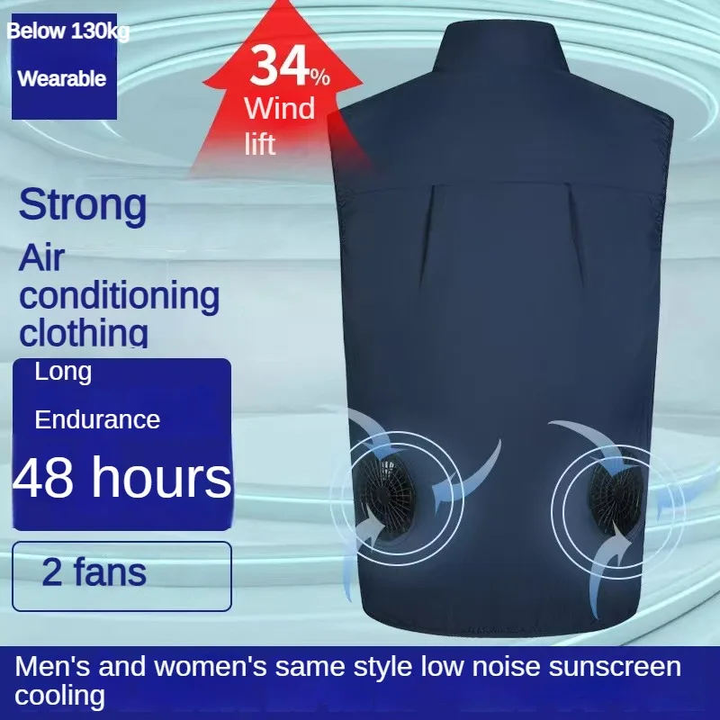 Chaleco con ventilador de refrigeración portátil, ropa con aire acondicionado, senderismo, 13 horas de refrigeración para pesca y trabajo a alta