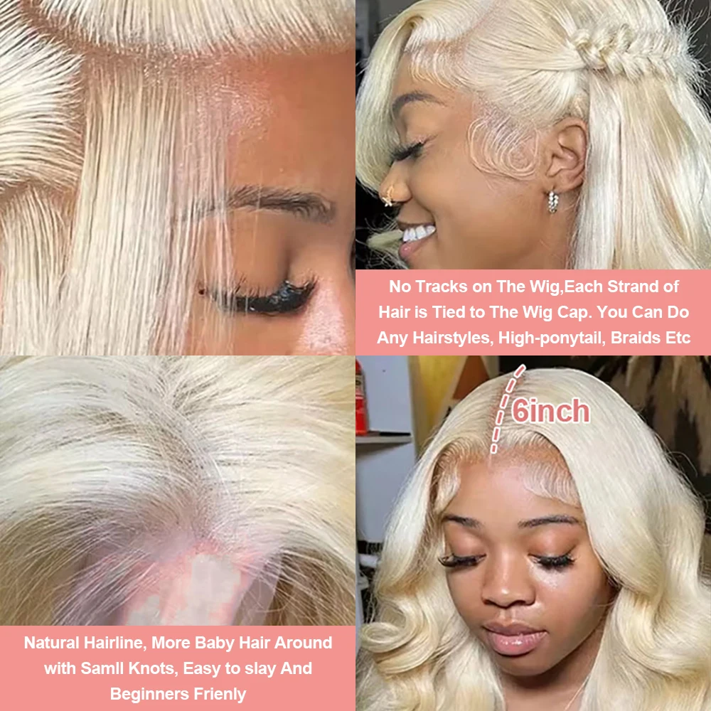 Water Wave 613 HD Lace Frontal Honey Blonde Wig Body Wave Human Hair 40Inch 13x6 Brazilian Cheap Wig on Clearance Sale For Women