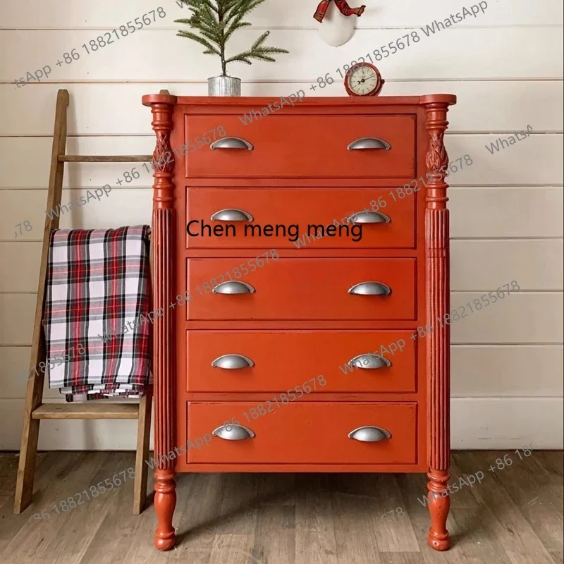 M138 Five-Drawer Cabinet Living Room Wall-Mounted Drawer Storage Cabinet American Light Luxury High-End Bedroom Storage Cabinet