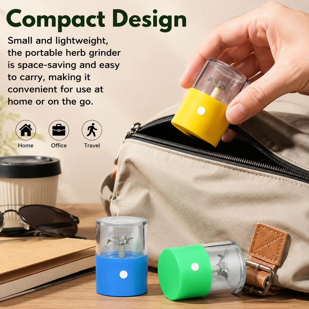 Electric Spice Grinder Stainless Steel Blade USB Rechargeable Portable Crusher Grinder Cracker for Spice Herb Cigarette Acces
