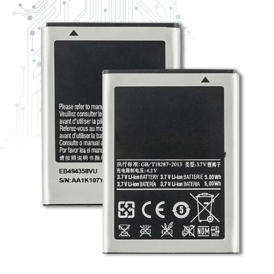 Аккумулятор, EB 494358 VU, 1350 мАч, для Samsung Galaxy Ace S5830, S5660, S7250D, S5670, I569, I579, GT-S6102, S6818, GT-S5839i