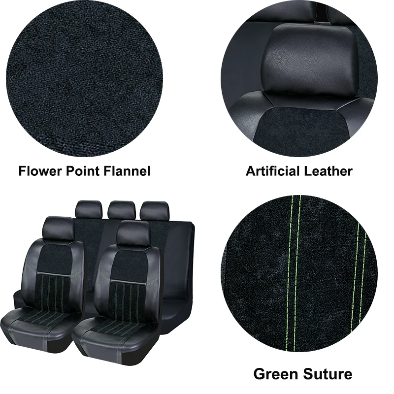 Universal Artificial Flower Point Flannel Leather Car Seat Covers Fit For Most Car SUV Truck Van Car Accessories