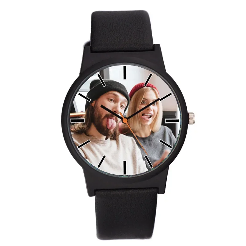 A3308 Design Your Own brand Logo Photo printing neutral clock Causal holiday gift oem drop shipping unisex personalized watch