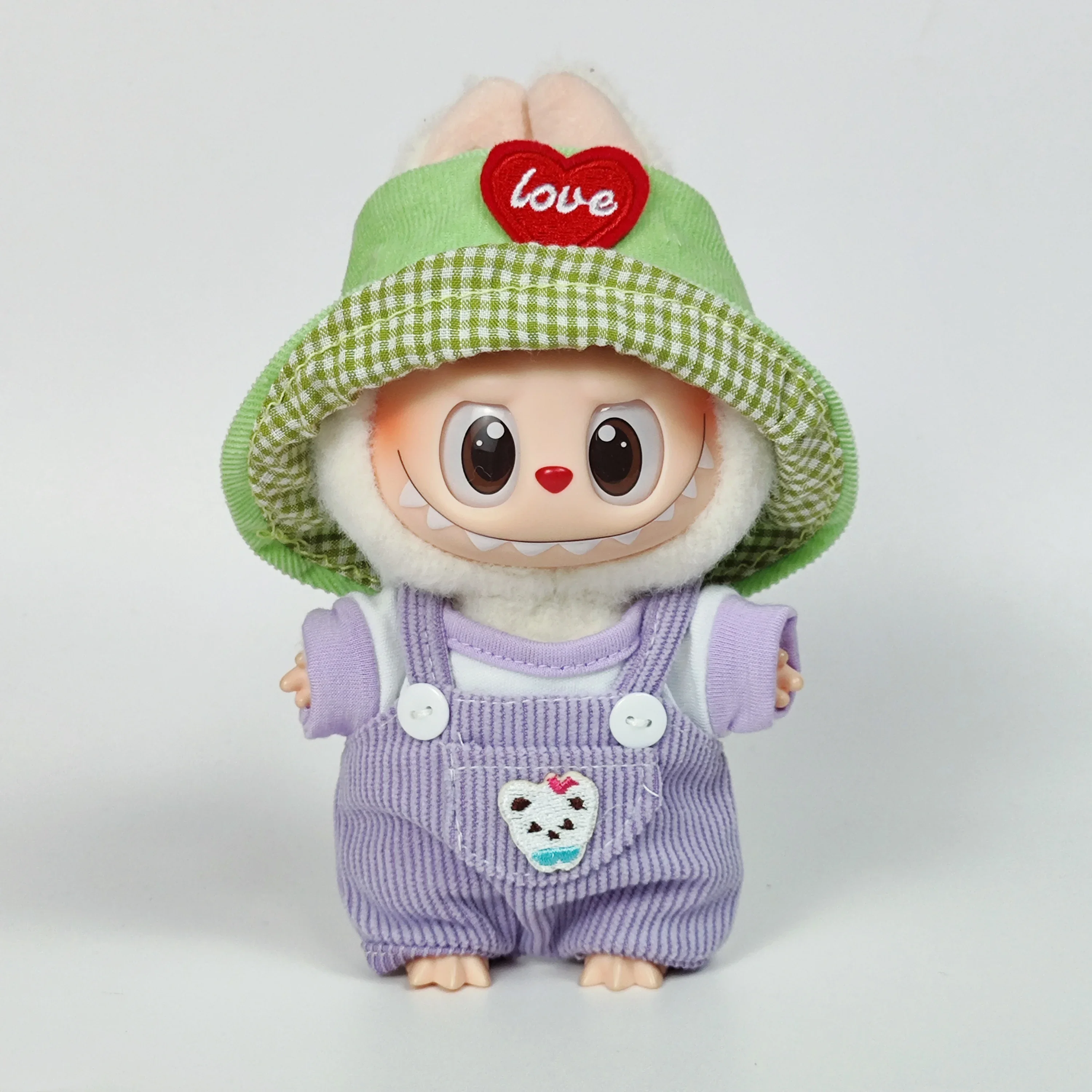 เสื้อผ้าสําหรับเสื้อผ้าตุ๊กตา Labubu และอุปกรณ์เสริม V2 V1 ชุดตุ๊กตาผ้ากํามะหยี่ ชุดเอี๊ยม กางเกง หมวก ของเล่นเด็ก ของขวัญเด็กผู้หญิง