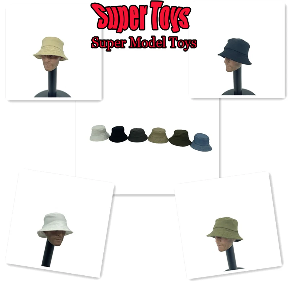 In Stock 1/6 Scale Men Soldier Clothes Accessory Trendy Casual Solid Color Fisherman Hat Fit 12-inches Action Figure Model Doll