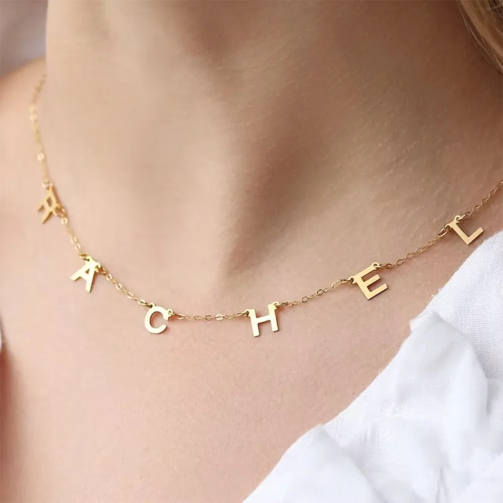 

Personalized Letter Necklace, Customized Women's Jewelry, High-Quality Stainless Steel Collarbone Chain, Valentine's Day Gift