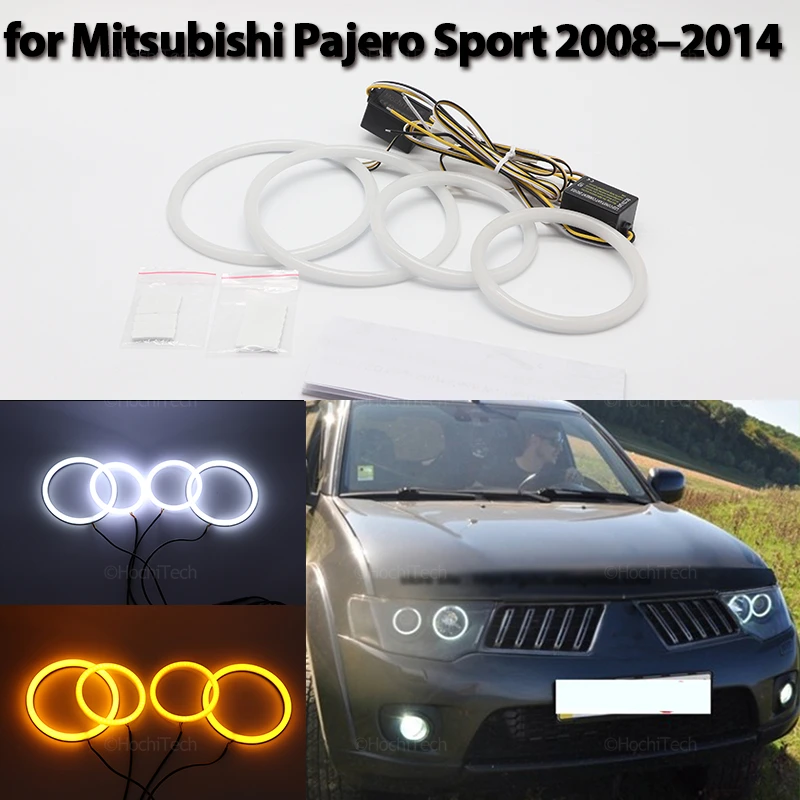 

Halo Ring Angel Eyes Turn Signal Switchback Cotton LED White Yellow for Mitsubishi Challenger Pajero Sport 2008-2014 Accessories