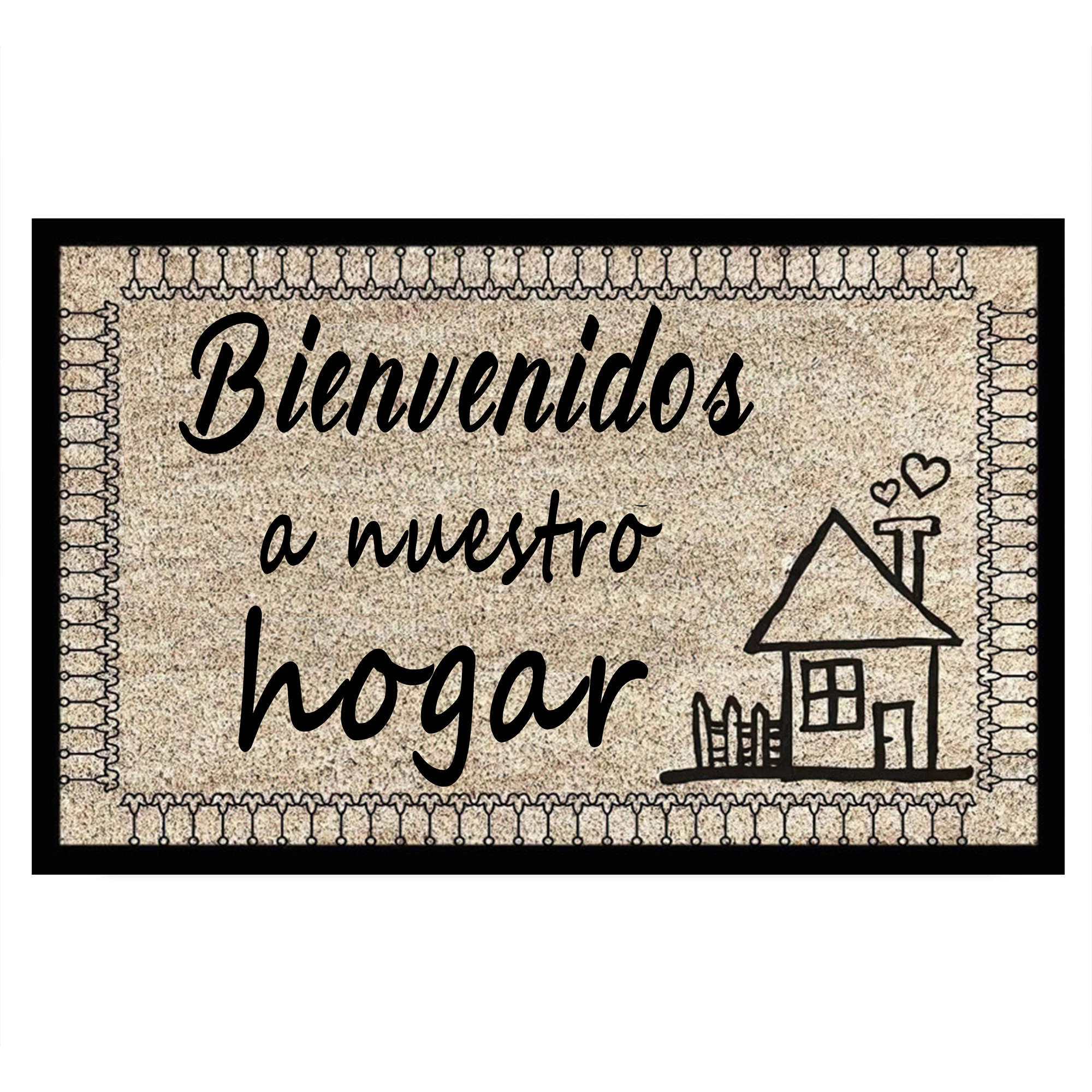 Bienvenidos A Nuestro Hogar Doormat Outdoor Anti-Slip Rubber for Entryway Indoor Front Porch Decor Rug Funny Spanish Door Mat