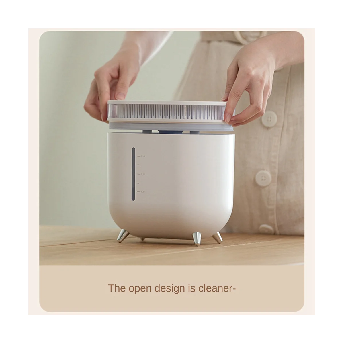 2L High Volume Air Purification Humidifier Aromatherapy Essential Oil Diffuser with Atmosphere Light for Bedroom Yellow