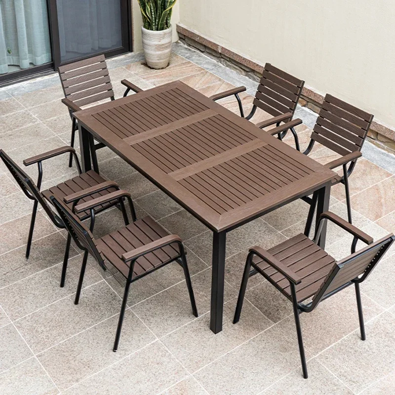 

Modern Simple Garden Furniture Sets for Outdoor Waterproof Sun-proof Backrest Light Luxury Metal Furniture for Home