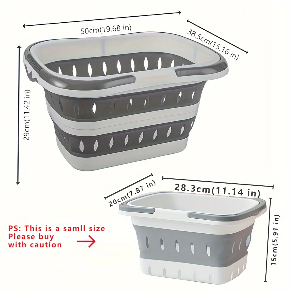 1Piece Foldable Dirty Laundry Basket Space Saving Portable Plastic Storage Box With Handle Home Laundry Room Organizer Size S