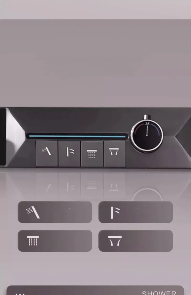 Gun Grey Villa Ceiling Light Waterfall Shower Head Ceiling Temperature Control Embedded Embedded Concealed Shower Head Shower