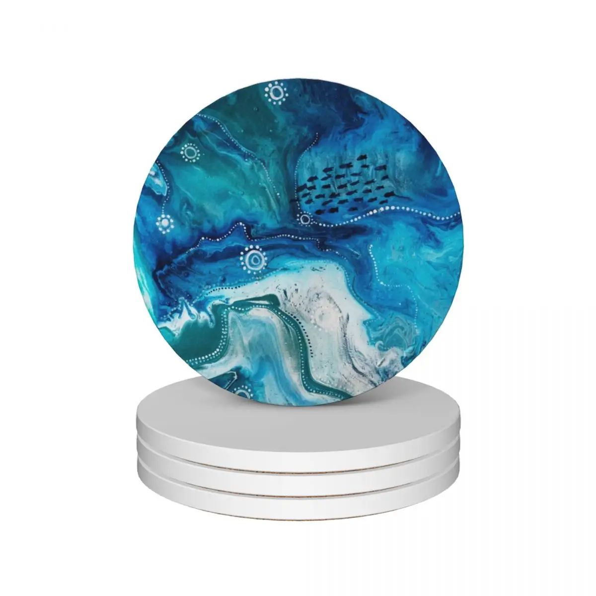 

Saltwater dreaming Ceramic Coasters (Set of 4) pot holder Coasters