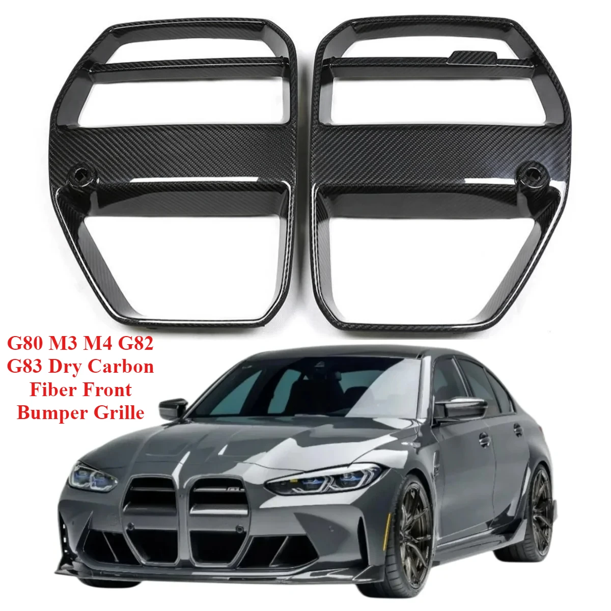 

Factory Direct Sales ForBMW G80 M3 M4 G82 G83 Dry Carbon Fiber Front Bumper Grille