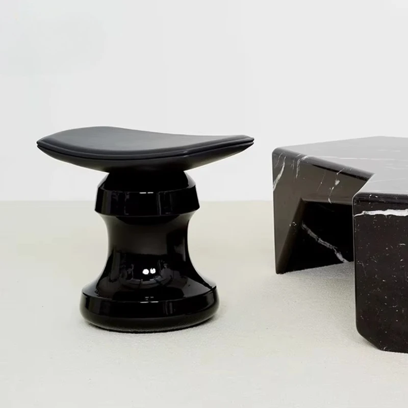 Modern style villa living room black sofa side table, hotel bedroom fiberglass frame leather dresser furniture
