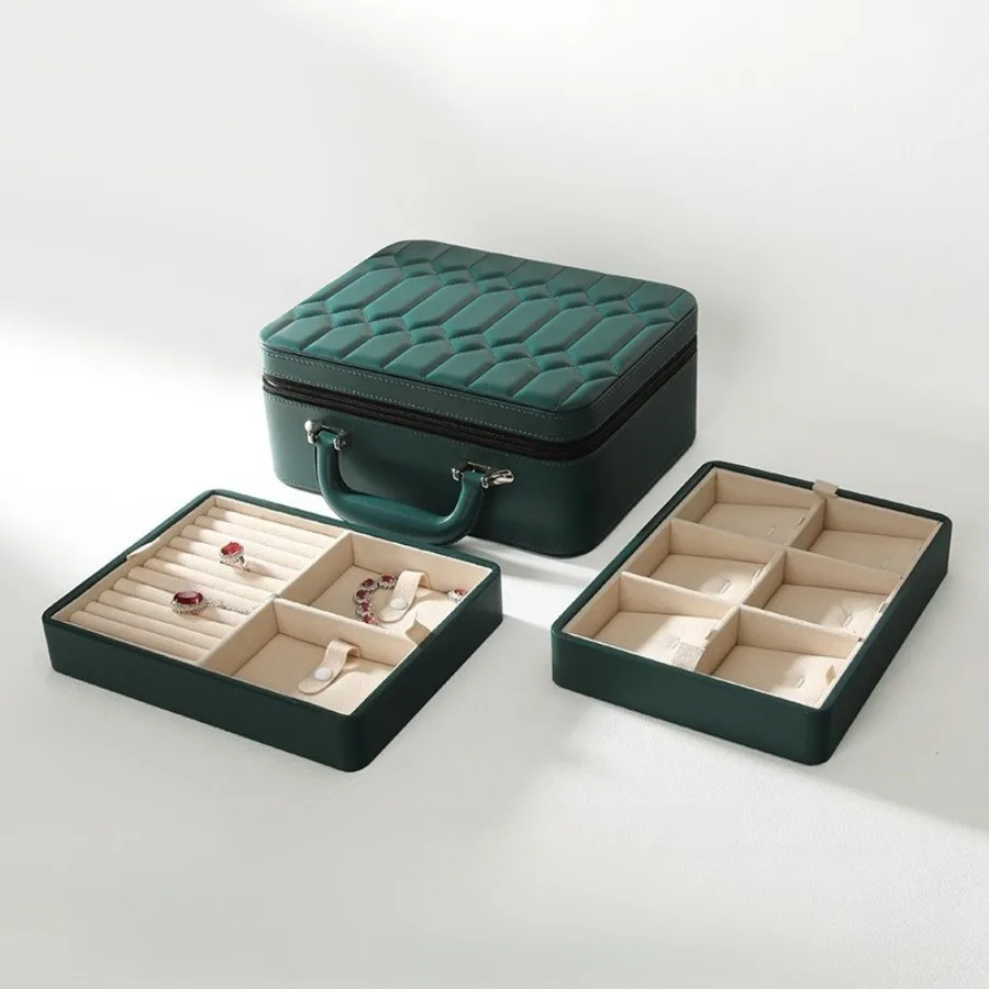Double-layer Travel Trays Ring Pendant Bracelet Storage Portable Trays Large Exclusive Use Capacity Home Decor Tabletts ZY40TP