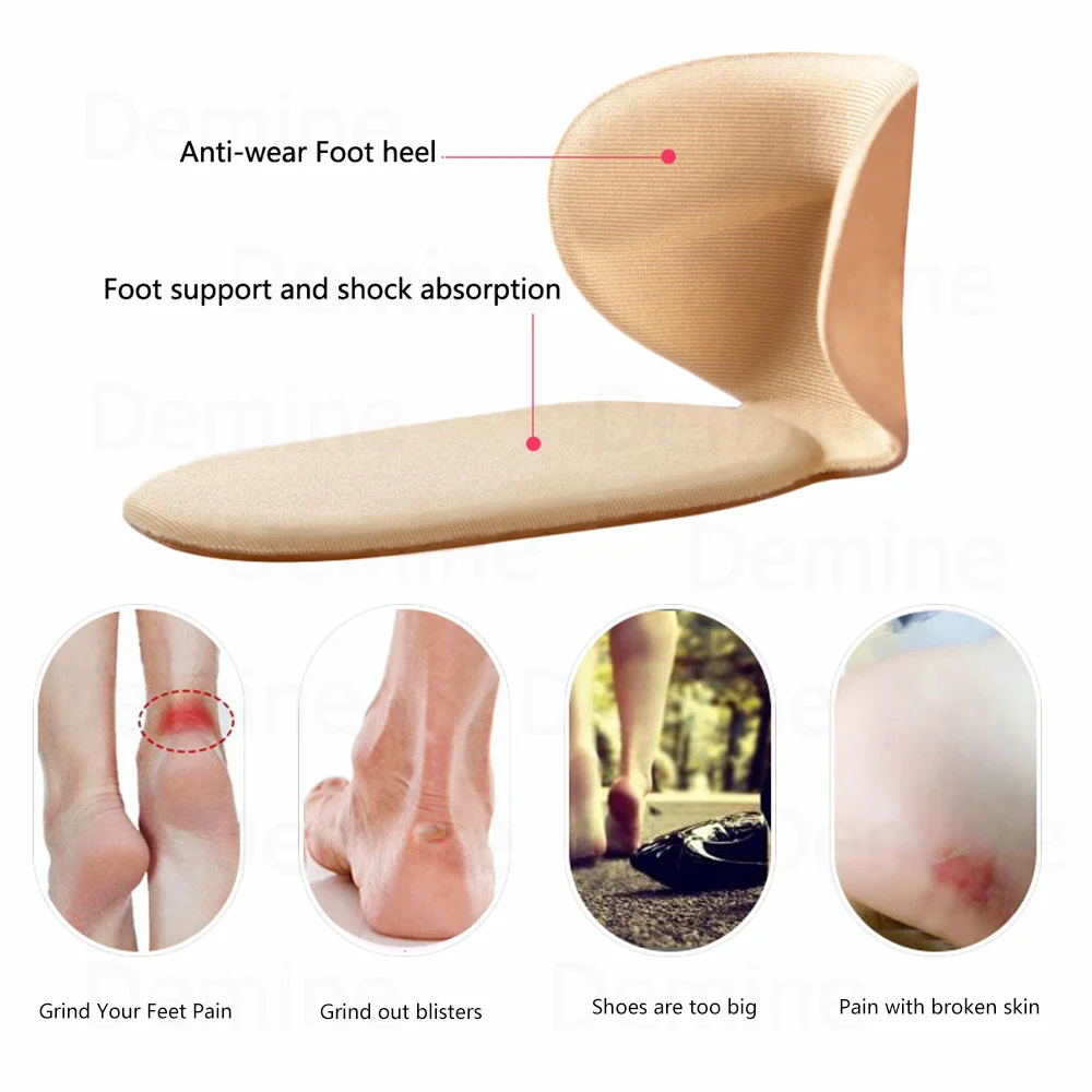 Half Insoles for Women Shoes High Heels Liner Insert Back Stickers Heel Pain Relief Protector Cushion Pads Foot Heel Pain Relief