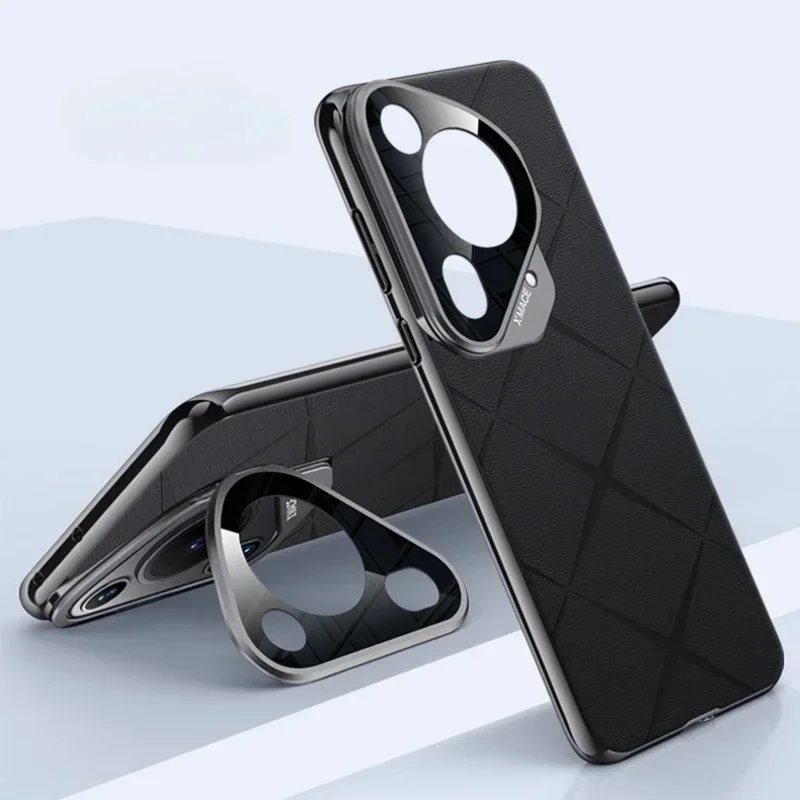 Luxury Leather Phone Case for Huawei Pura 70 Pro Ultra Non-slip Ultra-thin Protect for Huawei Pura 70 Pro Cover with Holder
