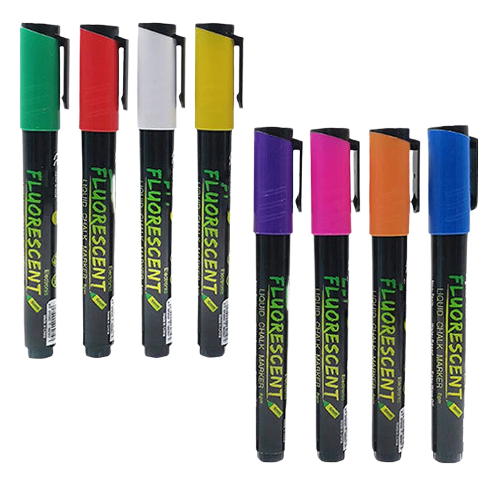 

8 Pcs Highlighter Chalk Board Markers Erasable Coloring for Adults Shine Liquid White