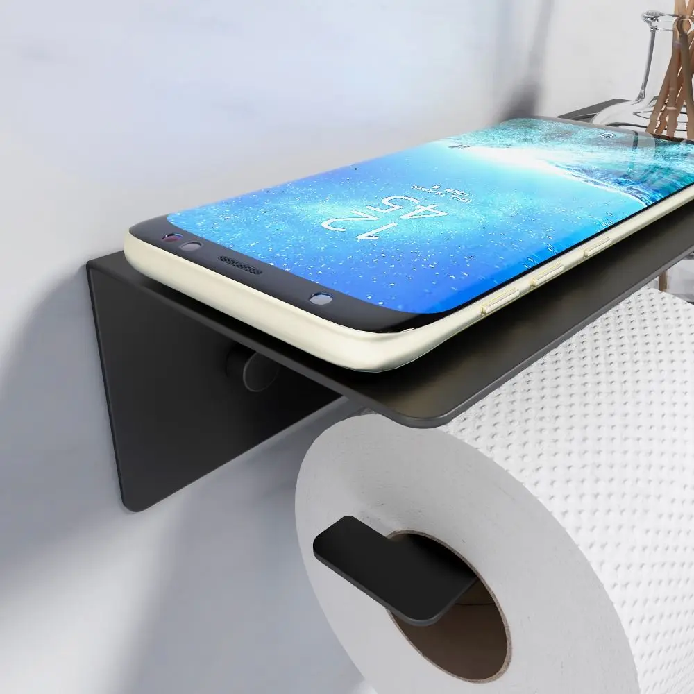 حامل ورق المرحاض من الفولاذ الكربوني يُثبت على الحائط، حامل ورق المرحاض المريح المقاوم للرطوبة والغبار، حامل مناديل المرحاض للمنزل #5