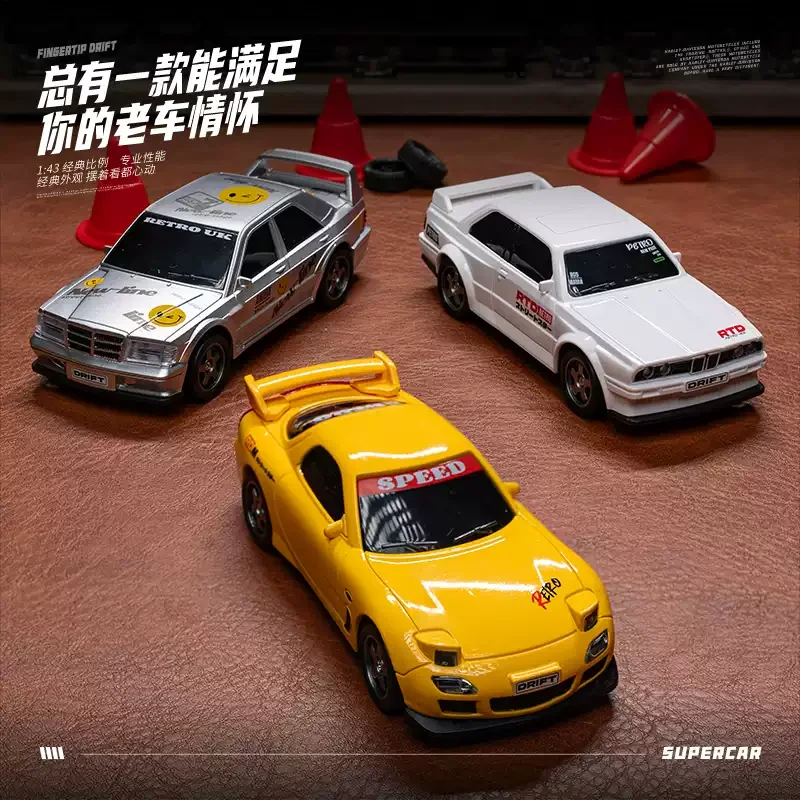 

Qnm Mini RC Drift Car M3 Race Car Model Remote Control Table Decoration Collectible Toy for Children Birthday Gift