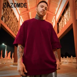 2024 Summer New High Quality Oversized Heavy T-shirt For Men Short Sleeve Tee Cotton Solid Color Trend Leisure T Shirt Tops Men