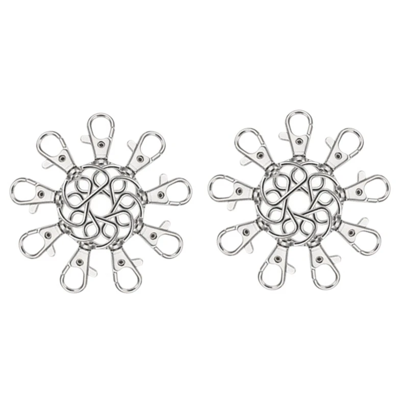 20 шт. металлическая поворотная застежка-карабин и набор колец для ключей для ключей, сумок, ювелирных изделий и рукоделия