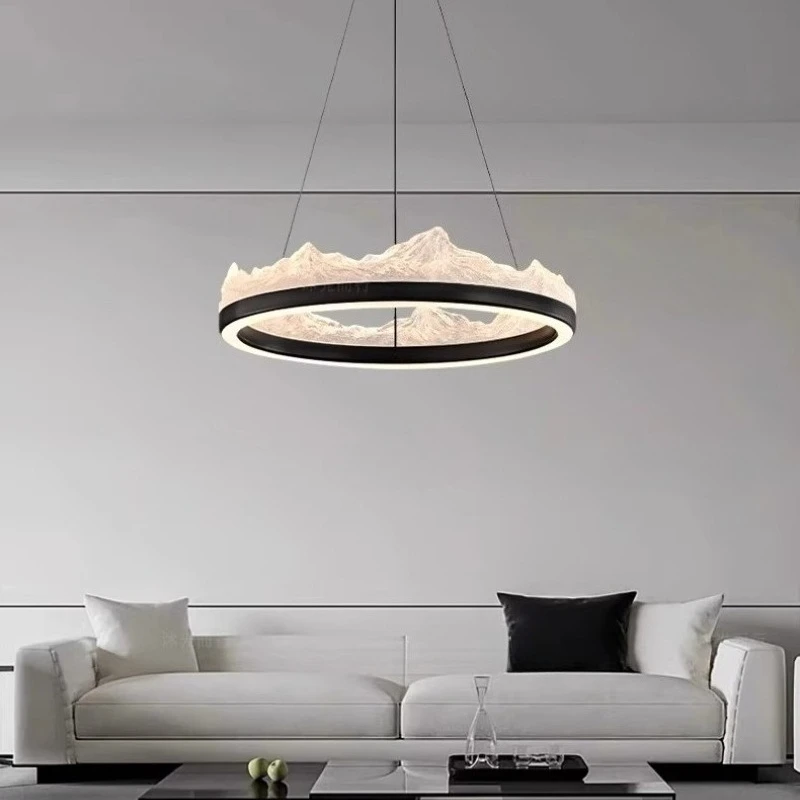 

Скандинавский минимализм, подвесные светильники Rotundity, светодиодный абажур из смолы, айсберг, гостиная, спальня, проживание в семье, атмосфера, потолочная люстра