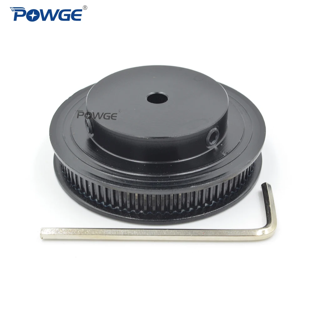 POWGE VORON Black Red Anodized 80 Teeth 2MGT/2GT synchronous Pulley Bore 5mm for width 6mm GT2 Timing Belt Wheel 80Teeth 80T