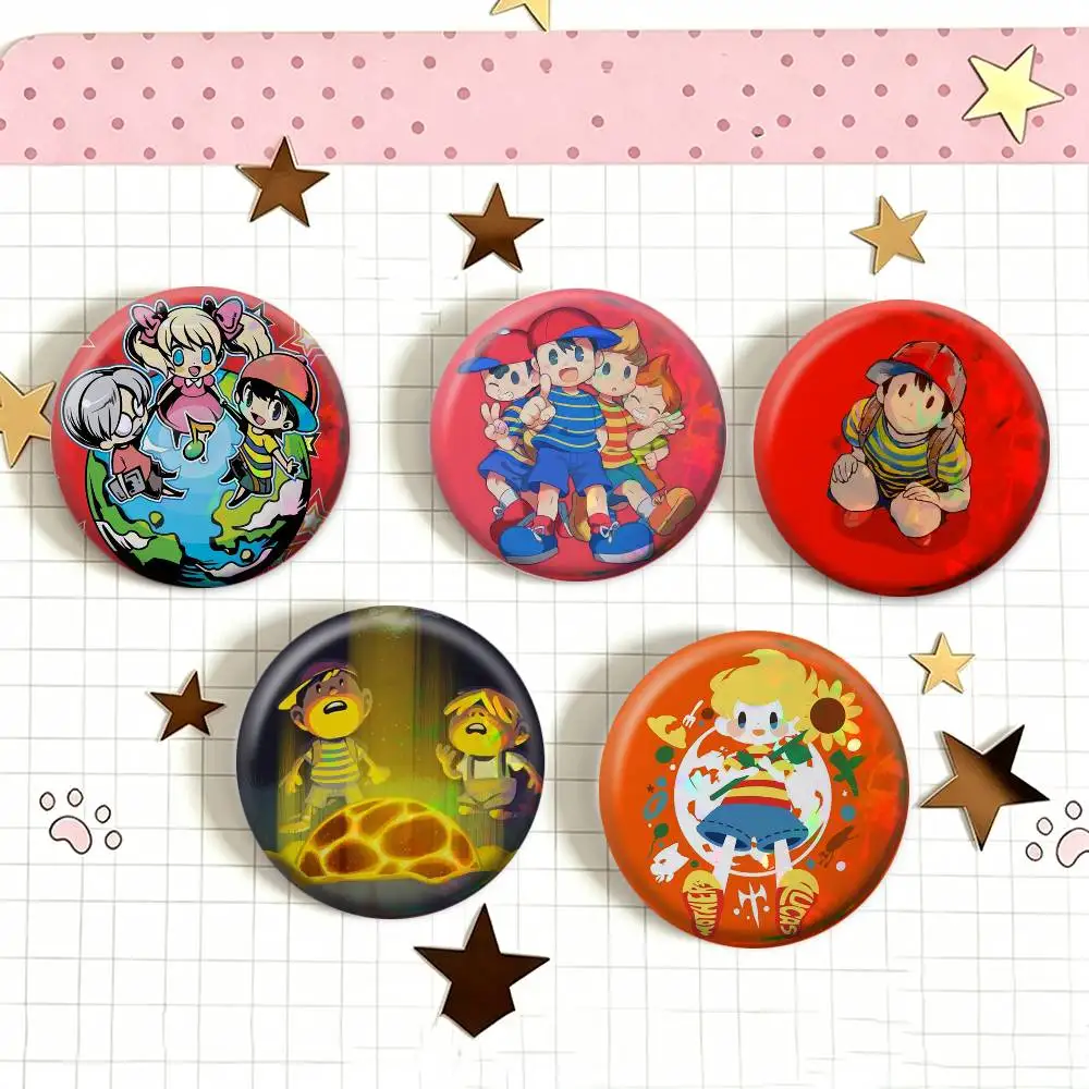 E-EarthBound Mother 4   Laser Badge Applicable For Backpack Clothes Hats Decor Creative Accessories
